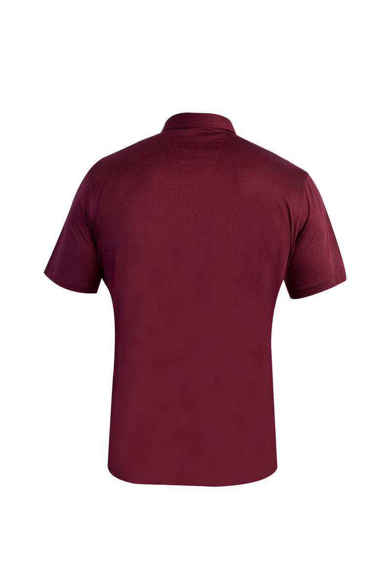 Bordo Polo Yaka Süprem Regular Fit Pamuk T-shirt