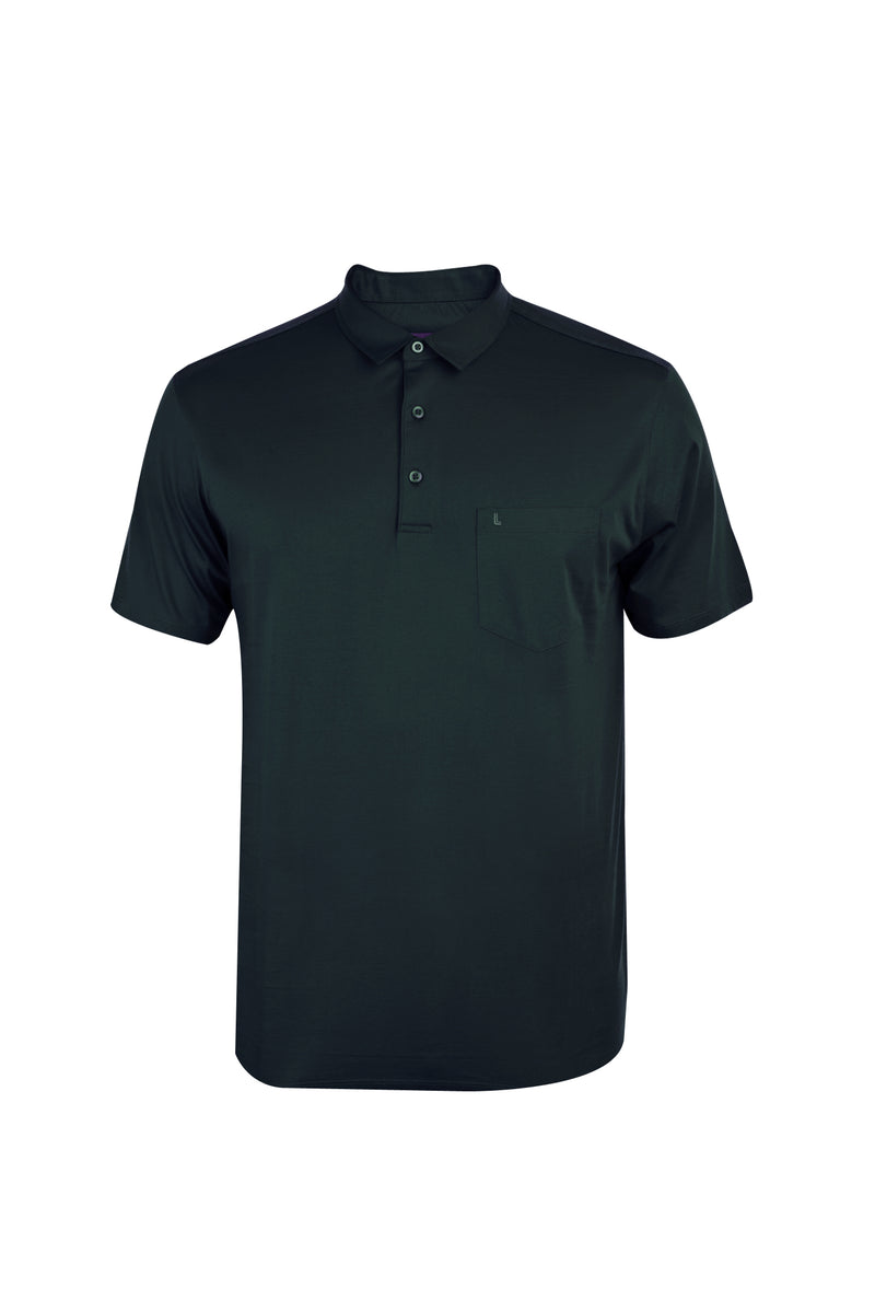 Koyu Yesil Polo Yaka Süprem Regular Fit Pamuk T-shirt