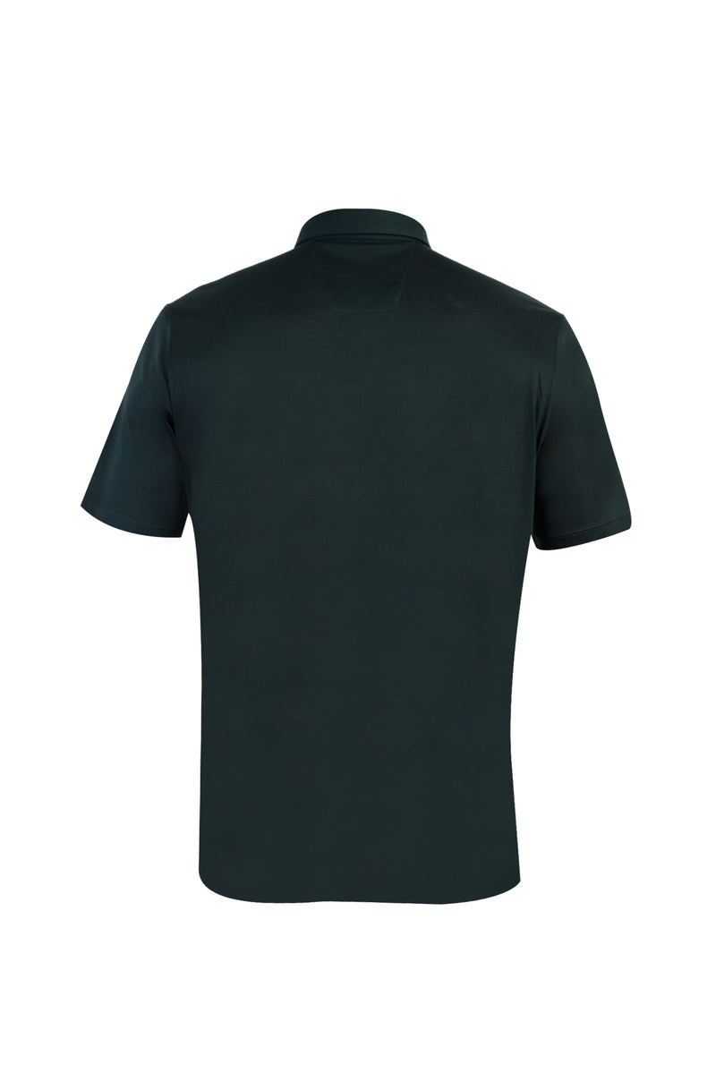 Koyu Yesil Polo Yaka Süprem Regular Fit Pamuk T-shirt