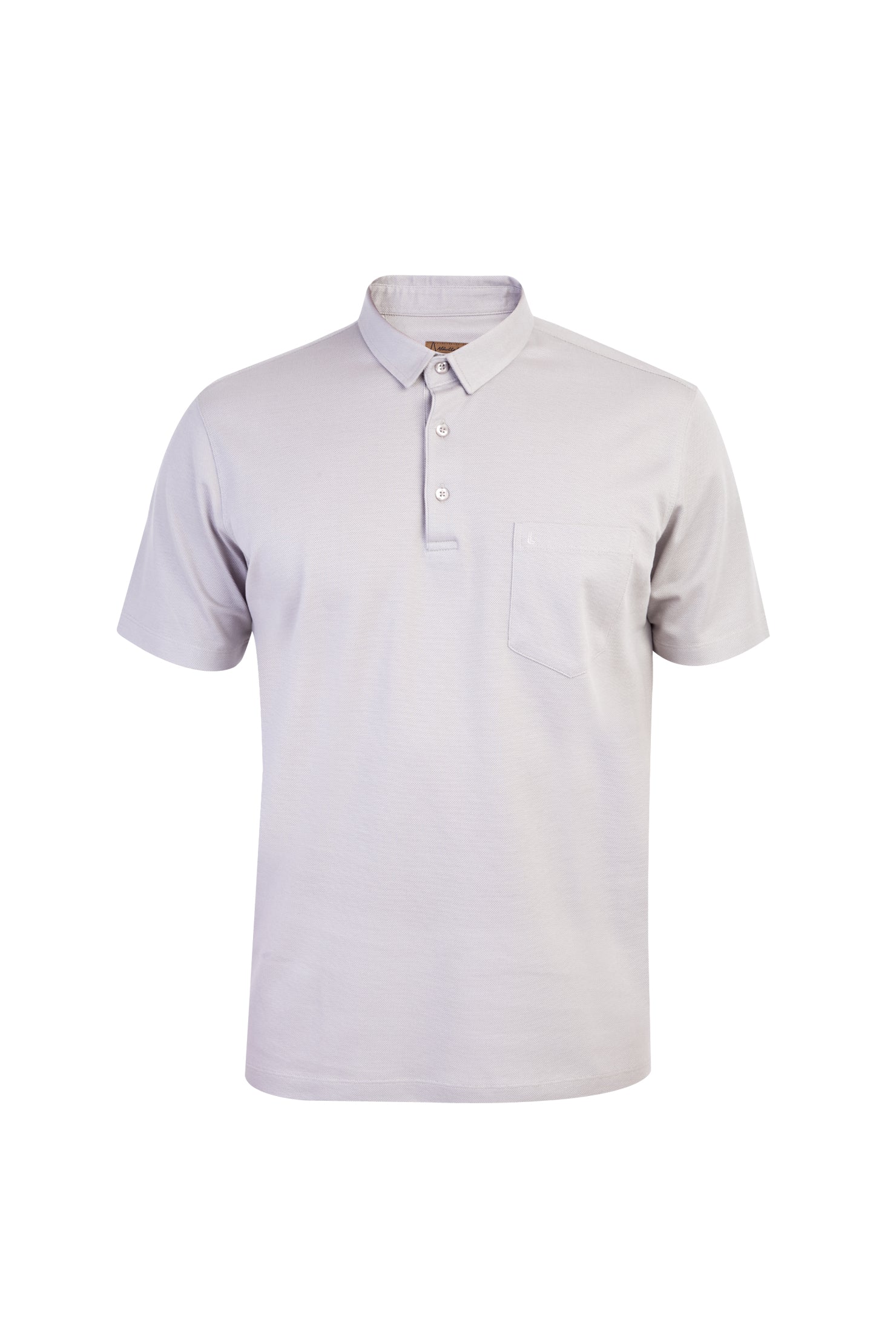 Açık Gri Polo Yaka Regular Fit Pamuk T-shirt