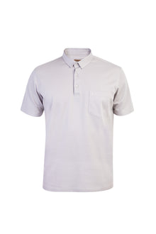Açık Gri Polo Yaka Regular Fit Pamuk T-shirt