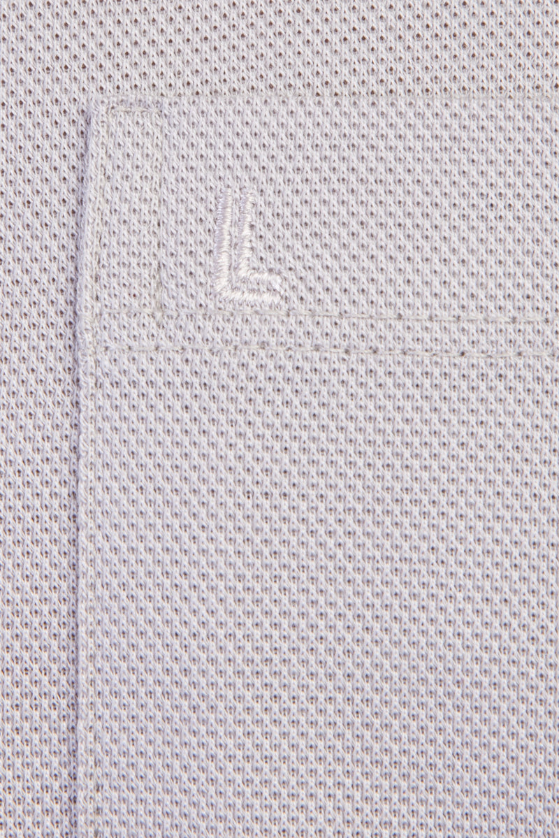 Açık Gri Polo Yaka Regular Fit Pamuk T-shirt
