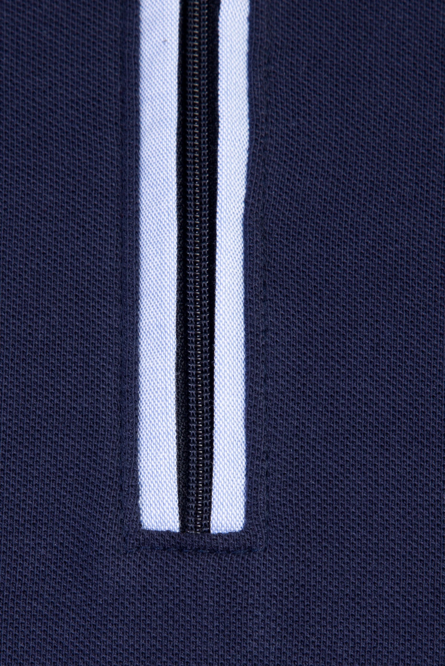 Lacivert Polo Yaka Fermuarl? Pamuk T-shirt-Abdullah Ki??l?