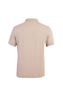 Bej Polo Yaka Regular Fit Fermuarlı Pamuk T-shirt