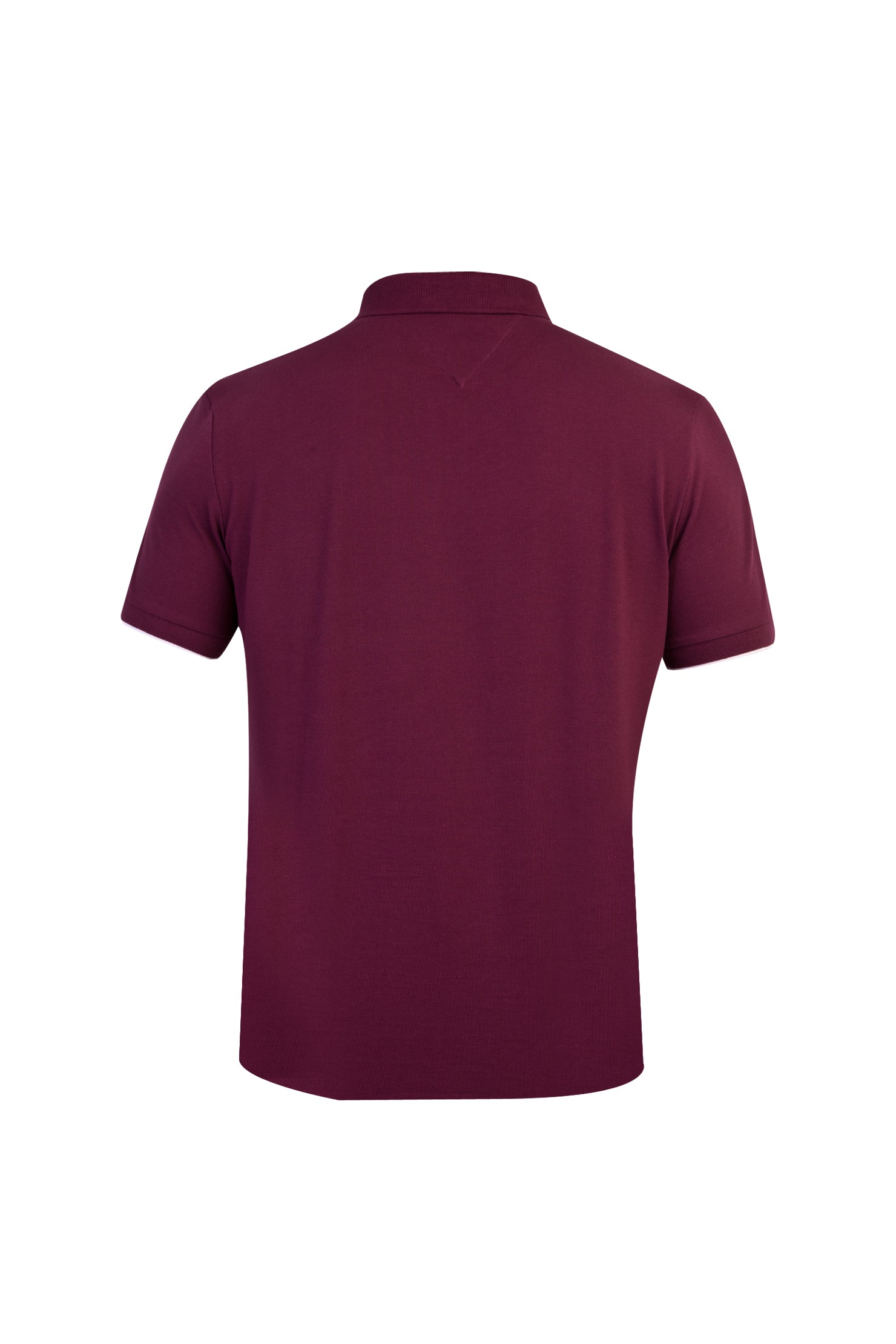Bordo Polo Yaka Regular Fit Fermuarlı Pamuk T-shirt