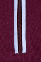Bordo Polo Yaka Regular Fit Fermuarl? Pamuk T-shirt-Abdullah Ki??l?