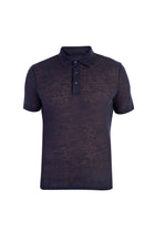 Lacivert Polo Yaka Slim Fit Dar Kesim Desenli T-shirt