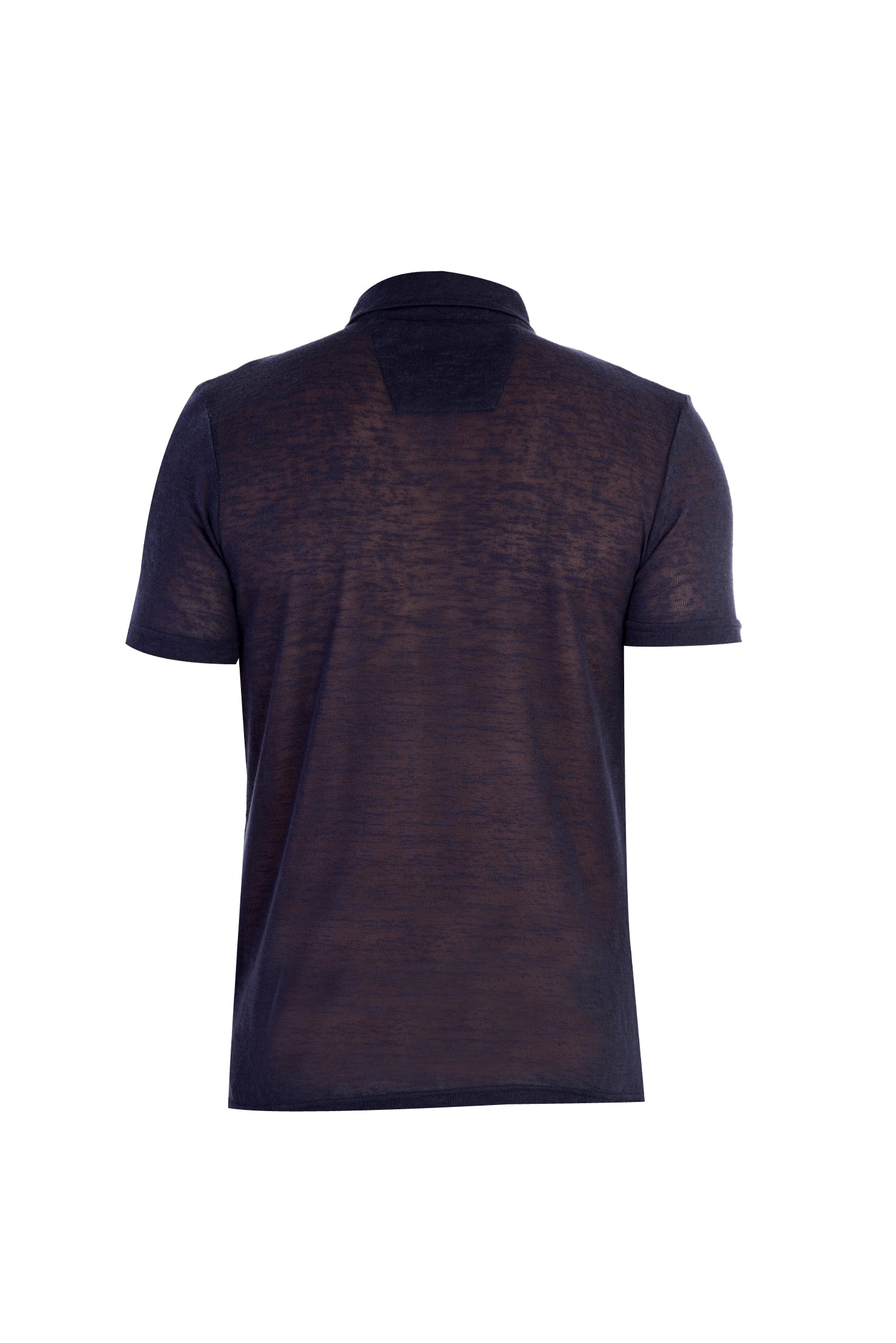 Lacivert Polo Yaka Slim Fit Dar Kesim Desenli T-shirt