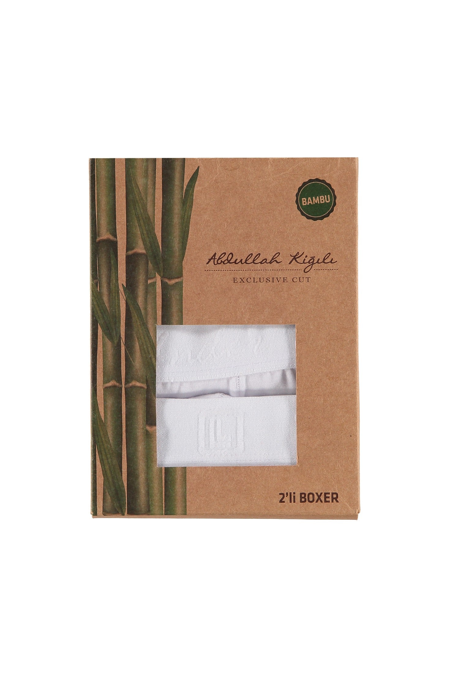 Beyaz 2'li Bambu Boxer