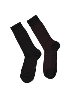 Bordo 2'li Desenli Bambu Çorap Seti