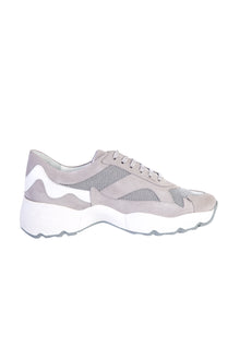 Açık Gri Sneaker Deri Ayakkabı