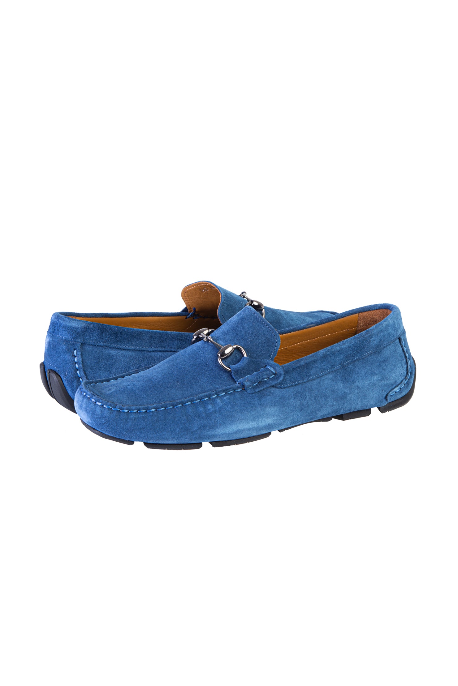 Mavi Süet Casual Loafer Deri Ayakkab?-Abdullah Ki??l?