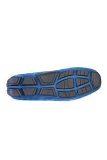 Mavi Süet Casual Loafer Deri Ayakkab?-Abdullah Ki??l?