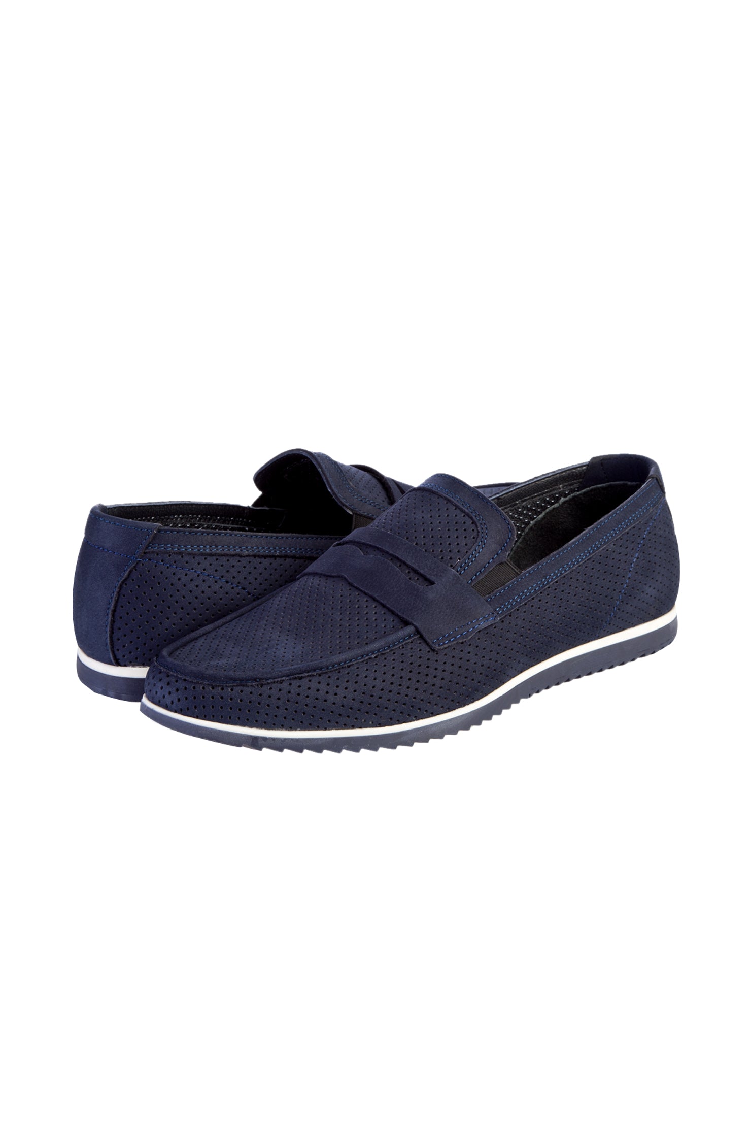 Lacivert Nubuk Casual Loafer Deri Ayakkabı