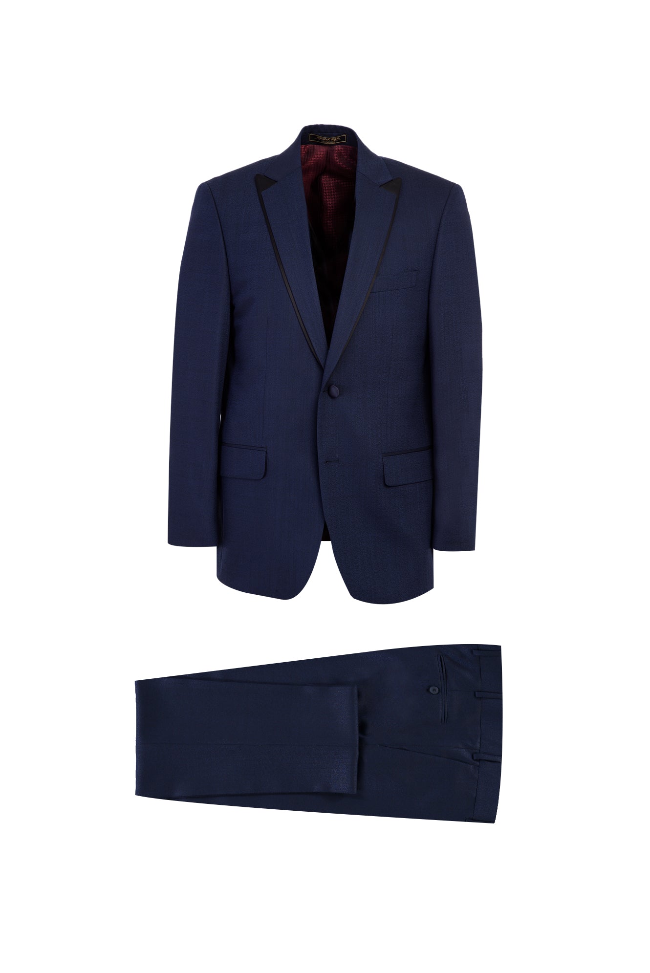 Mavi Mono Yaka Slim Fit Dar Kesim Yün Smokin & Damatlık