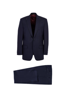 Koyu Mavi Mono Yaka Slim Fit Dar Kesim Yün Smokin & Damatlık