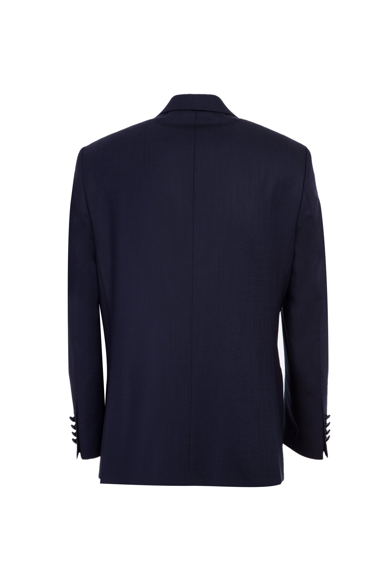 Koyu Mavi Mono Yaka Slim Fit Dar Kesim Yün Smokin & Damatlık