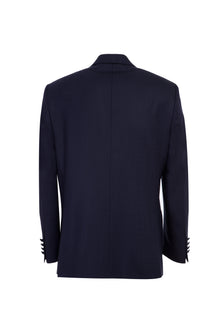 Koyu Mavi Mono Yaka Slim Fit Dar Kesim Yün Smokin & Damatlık