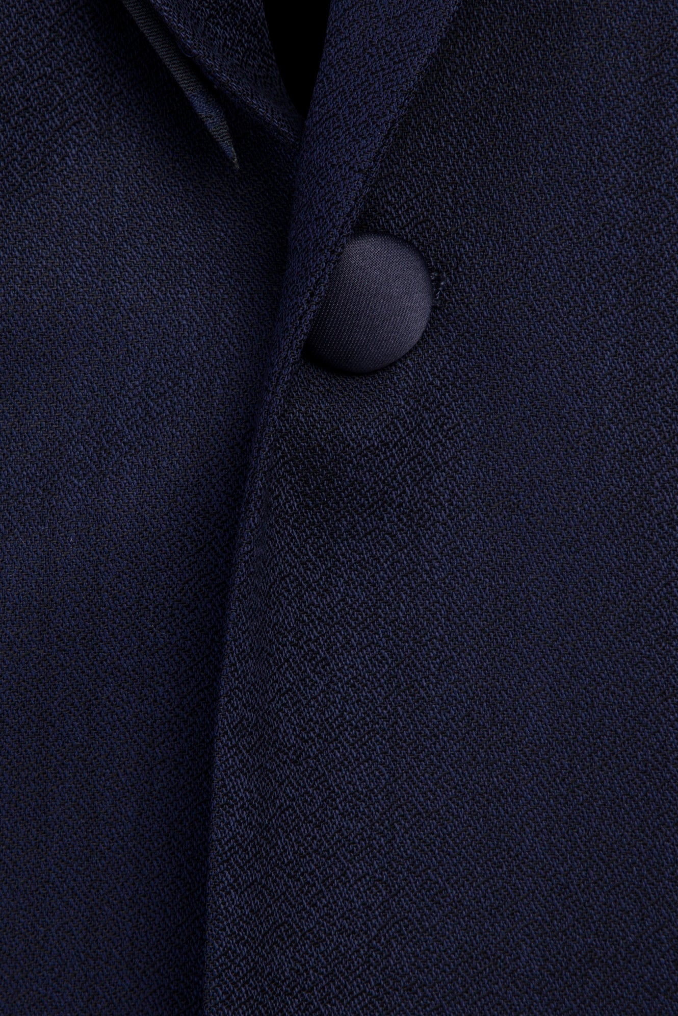 Koyu Mavi Mono Yaka Yün Smokin & Damatlık