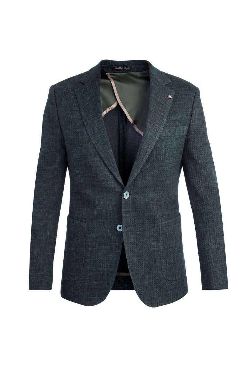 Koyu Yesil İtalyan Ekose Pamuk Ceket