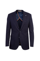 Lacivert 7 Drop Slim Fit Dar Kesim ?talyan Ekose Ceket-Abdullah Ki??l?