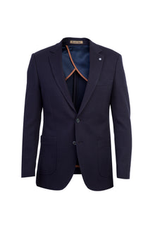 Lacivert 7 Drop Slim Fit Dar Kesim ?talyan Ekose Ceket-Abdullah Ki??l?