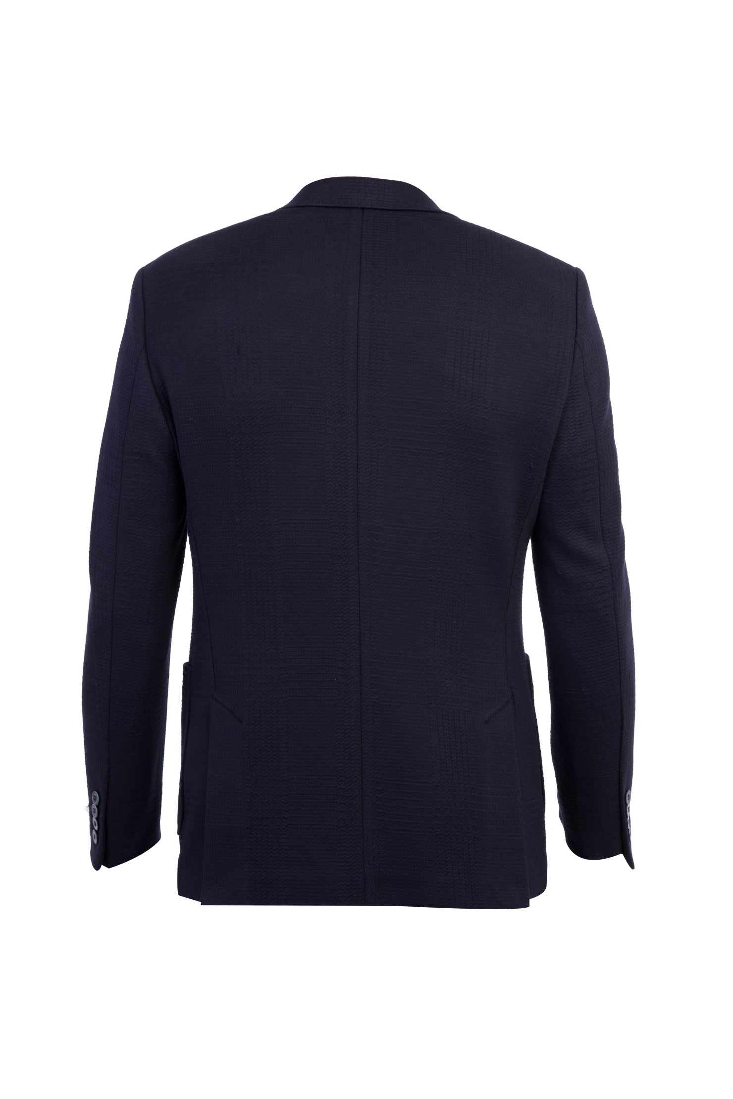 Lacivert 7 Drop Slim Fit Dar Kesim ?talyan Ekose Ceket-Abdullah Ki??l?