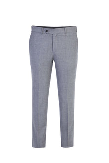 Açık Gri Relax Fit Rahat Kesim İtalyan Kaşmirli Flanel Kumaş Pantolon