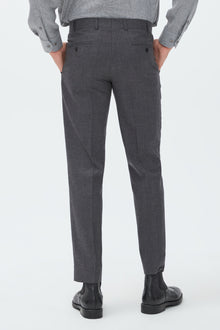 Orta Füme Slim Fit Dar Kesim İtalyan Kaşmirli Flanel Kumaş Pantolon
