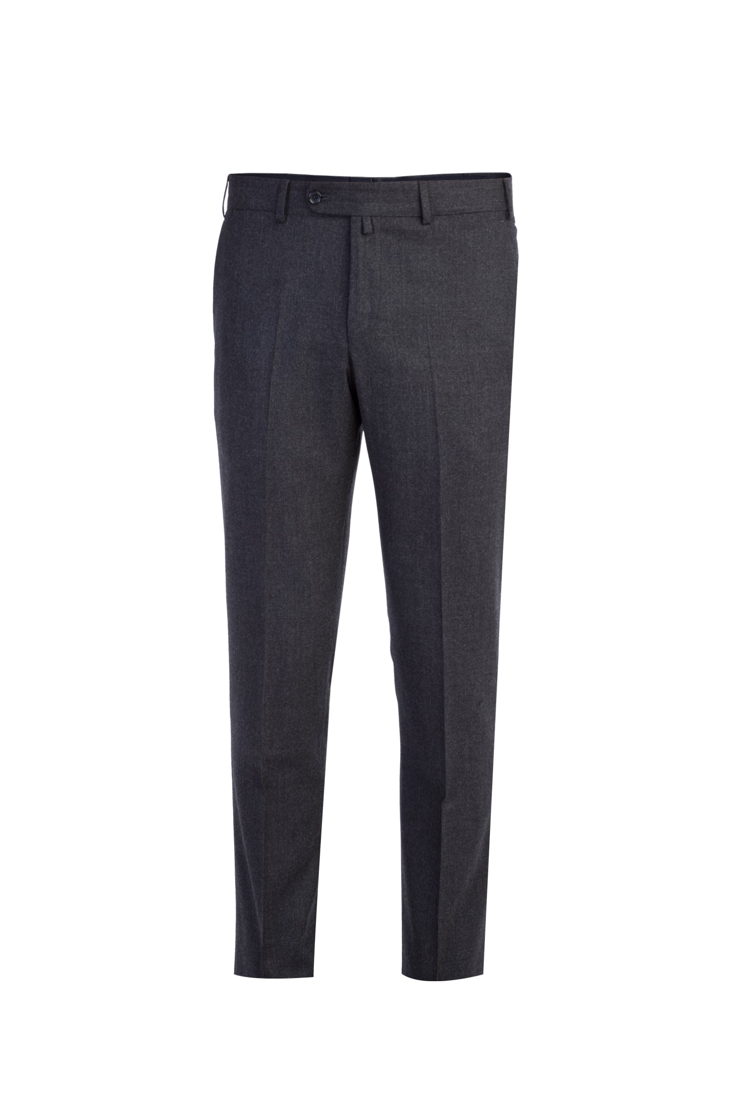 Füme Gri Regular Fit İtalyan Kaşmirli Flanel Kumaş Pantolon