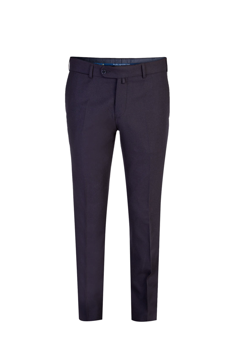 Lacivert Relax Fit Rahat Kesim İtalyan Kaşmirli Flanel Kumaş Pantolon