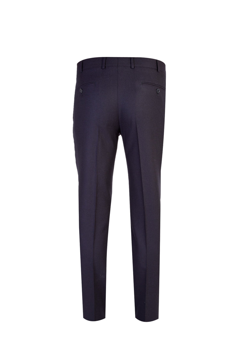 Lacivert Relax Fit Rahat Kesim İtalyan Kaşmirli Flanel Kumaş Pantolon