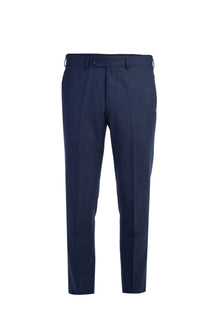 Koyu Mavi 6 Drop Regular Fit Standart Kesim ?talyan Yünlü Flanel Kuma? Pantolon-Abdullah Ki??l?