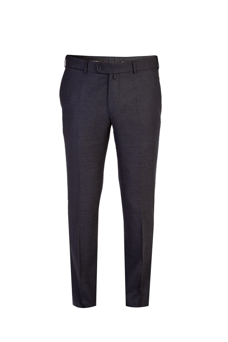 Antrasit Slim Fit Dar Kesim İtalyan Kaşmirli Flanel Kumaş Pantolon