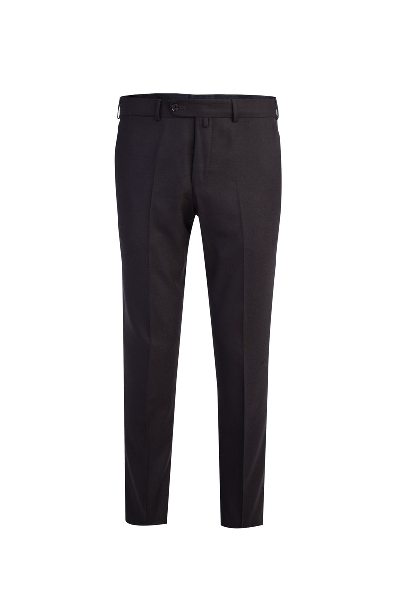 Koyu Kahve Regular Fit İtalyan Yünlü Flanel Kumaş Pantolon