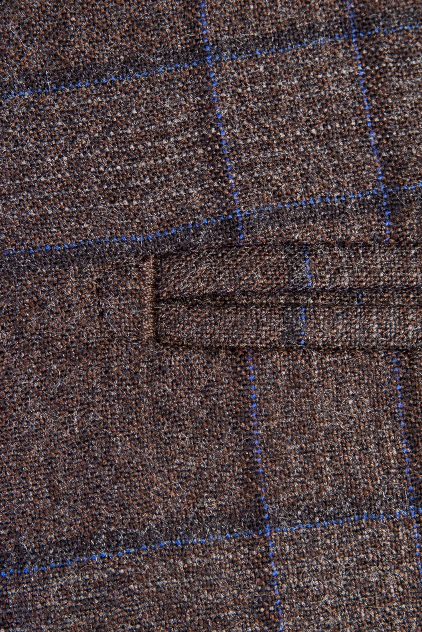 Kahve Regular Fit İtalyan Kaşmirli Ekose Flanel Kumaş Pantolon