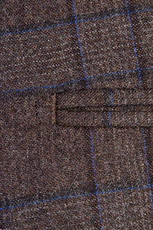 Kahve Regular Fit İtalyan Kaşmirli Ekose Flanel Kumaş Pantolon