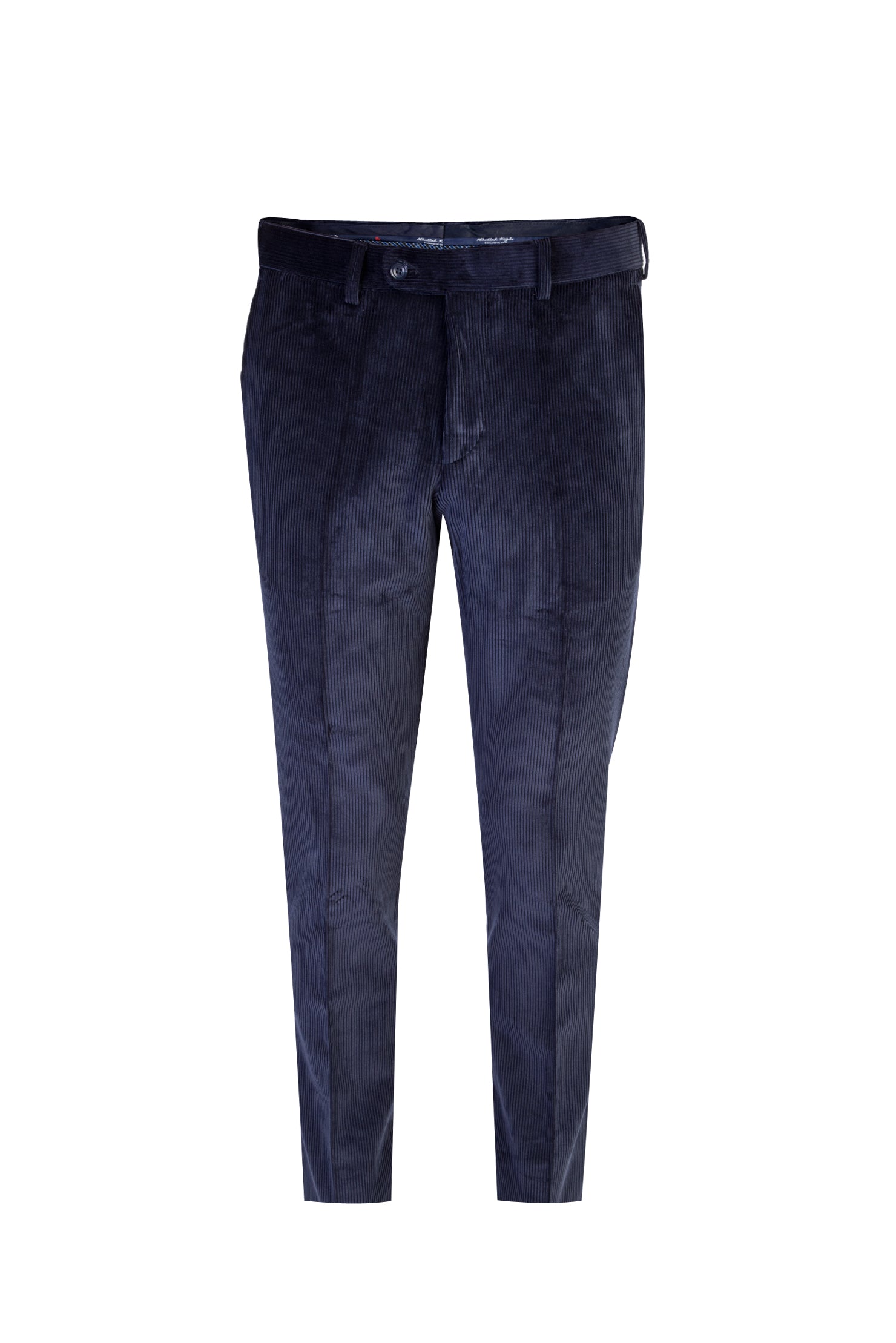 Lacivert Regular Fit Likralı Kadife Pantolon