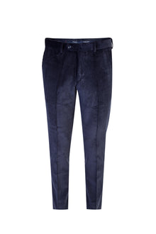 Lacivert Regular Fit Likralı Kadife Pantolon