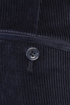 Lacivert Regular Fit Likralı Kadife Pantolon