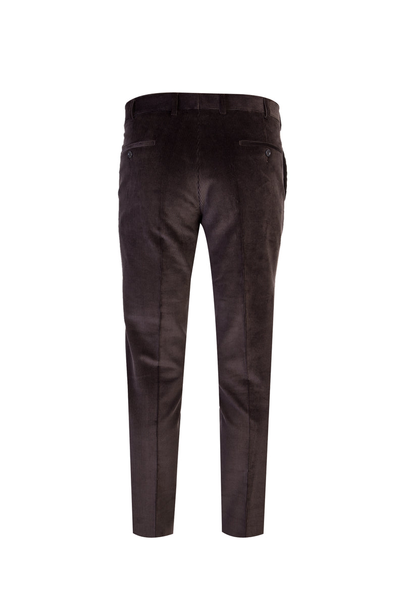 Koyu Kahve İtalyan Likralı Kadife Pantolon