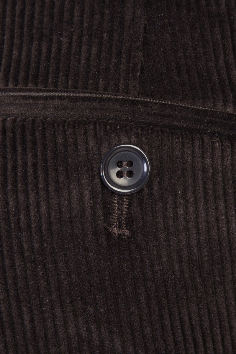 Koyu Kahve İtalyan Likralı Kadife Pantolon