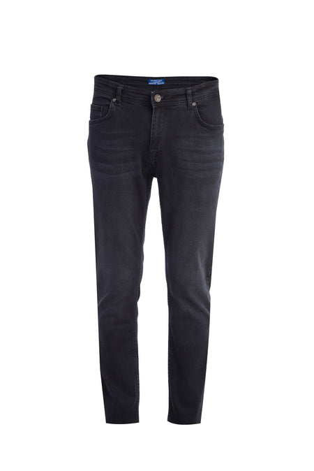 Siyah Regular Fit Standart Kesim Likral? Denim Pantolon-Abdullah Ki??l?