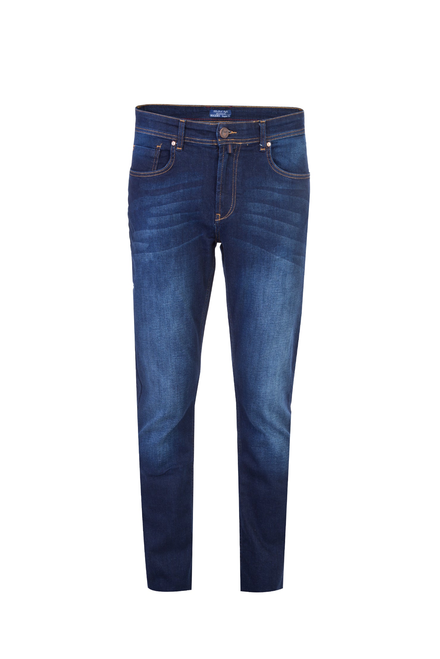 Lacivert Regular Fit Likralı Denim Pantolon