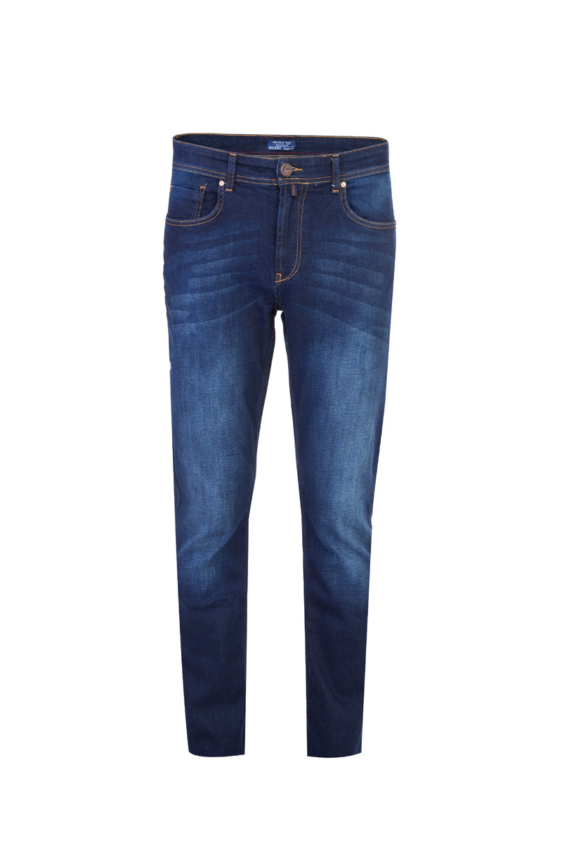 Lacivert Regular Fit Likralı Denim Pantolon