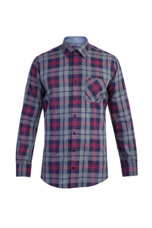 Bordo Ak Kz Pamuk Ekose Gömlek