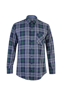 Koyu Yesil Uzun Kol Ekose Pamuk Gömlek