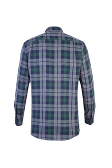 Koyu Yesil Uzun Kol Ekose Pamuk Gömlek