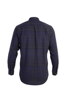 Lacivert Uzun Kol Ekose Pamuk Gömlek