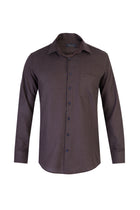 Kahve Uzun Kol Kareli Pamuk Gömlek